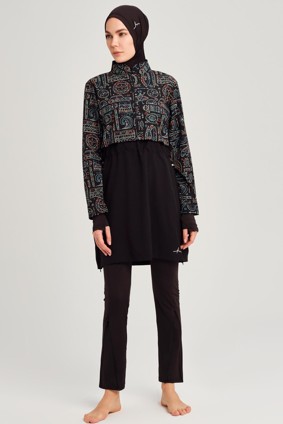 HaşemaHaşema Esila Series Holiday Patterned Full Coverage Burkini - Swimming Tunic
