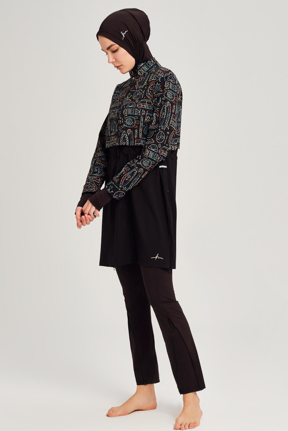 HaşemaHaşema Esila Series Holiday Patterned Full Coverage Burkini - Swimming Tunic