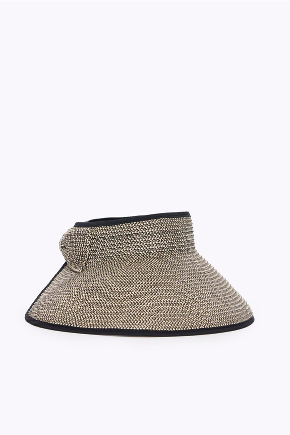 HaşemaHaşema Fiyonk Detaylı Katlanabilir Siyah Bej Vizör Plaj Şapkası 17