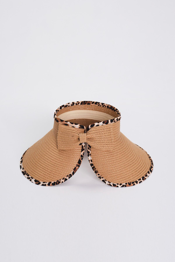 HaşemaHaşema Fiyonk Detaylı Katlanabilir Kahve Vizör Plaj Şapkası