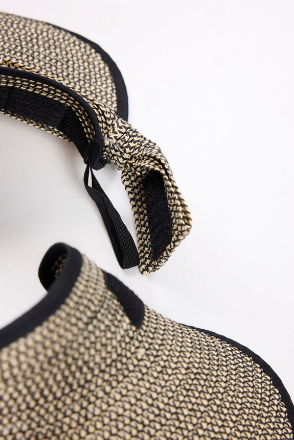 HaşemaHaşema Fiyonk Detaylı Katlanabilir Siyah Bej Vizör Plaj Şapkası 17