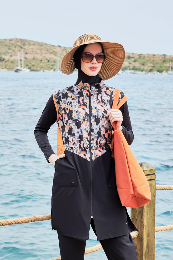 HaşemaHaşema Fiyonk Detaylı Katlanabilir Sütlü Kahve Vizör Plaj Şapkası