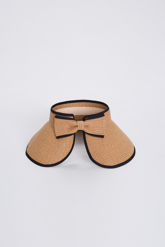 HaşemaHaşema Fiyonk Detaylı Katlanabilir Toprak Vizör Plaj Şapkası