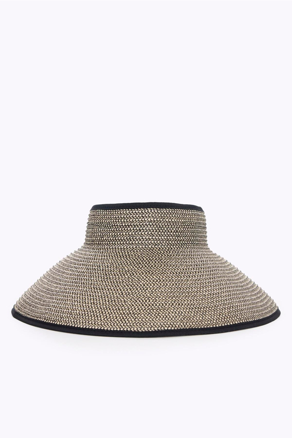 HaşemaHaşema Fiyonk Detaylı Katlanabilir Siyah Bej Vizör Plaj Şapkası 17