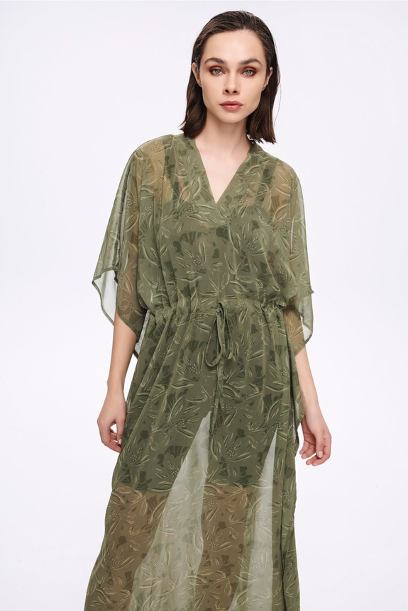 HaşemaHaşema Floral Desenli Yeşil Uzun Pareo 5060