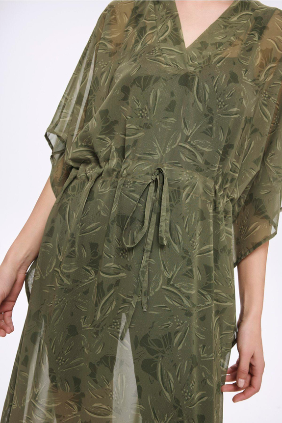 HaşemaHaşema Floral Desenli Yeşil Uzun Pareo 5060