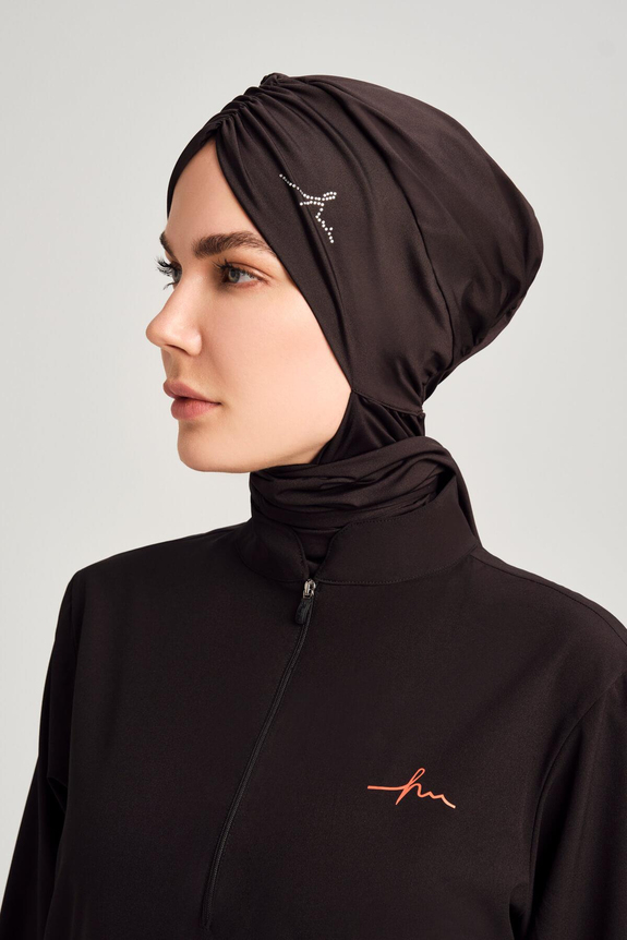 HaşemaHaşema İmzalı Siyah Büzgülü Deniz Bonesi