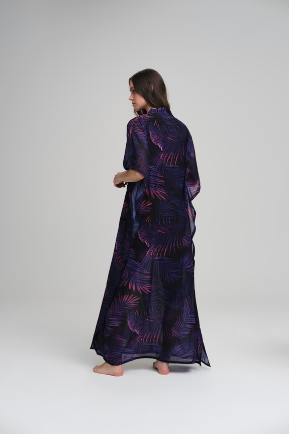 HaşemaHaşema Palmiye Desenli Siyah Uzun Pareo