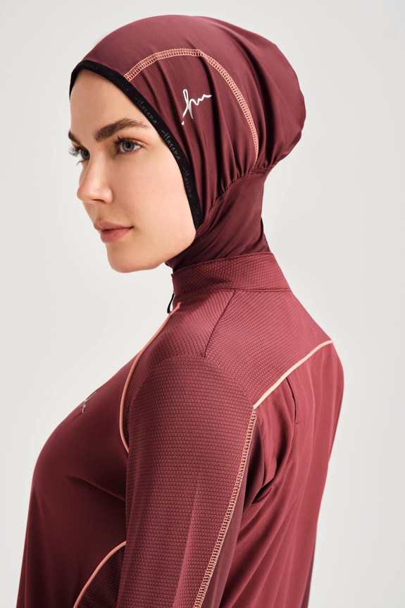 HaşemaHaşema Performance Series Honey Comb Detailed Damson Full Coverage Burkini - Swimsuit Set H-PER 50