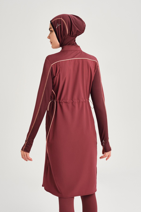 HaşemaHaşema Performance Series Honey Comb Detailed Damson Full Coverage Burkini - Swimsuit Set H-PER 50