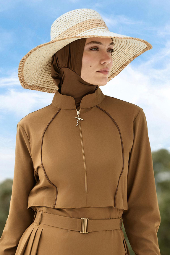 HaşemaHaşema Şerit Detaylı Ekru Hasır Plaj Şapkası 2042