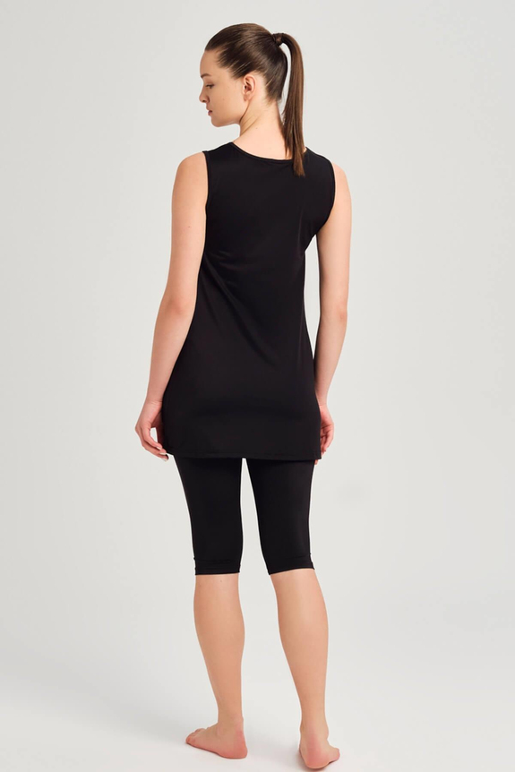 HaşemaSiyah Askılı Kadın Havuz Mayosu