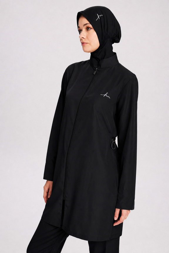 HaşemaHaşema Black Woven 5 Piece Full-Covered Modest Swimsuit Set 6026
