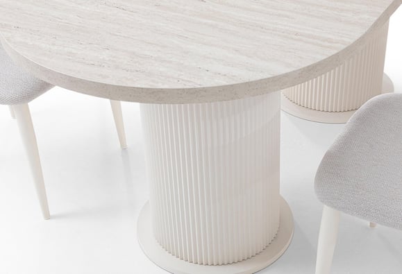 160lık Bohem Elips Açılır Masa ( Traverten)