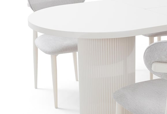 160lık Bohem Elips Açılır Masa Takımı (Mat Aytaşı )