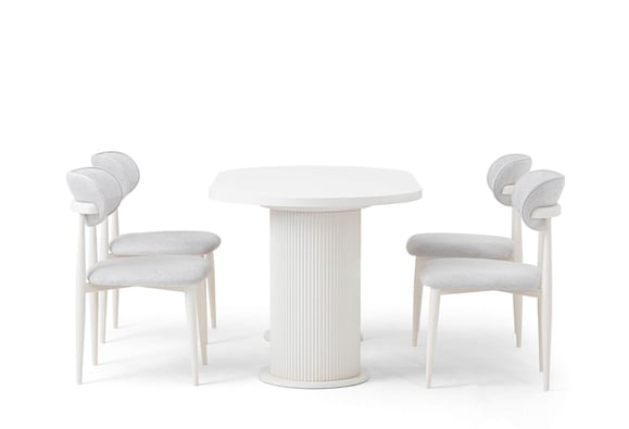 160lık Bohem Elips Açılır Masa Takımı (Mat Aytaşı )