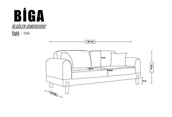 Biga Kanepe (Koyu Yeşil)