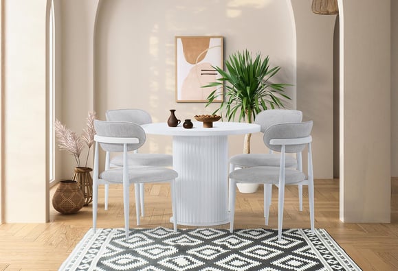 Bohem Yuvarlak Mutfak Masası (Lake Beyaz)