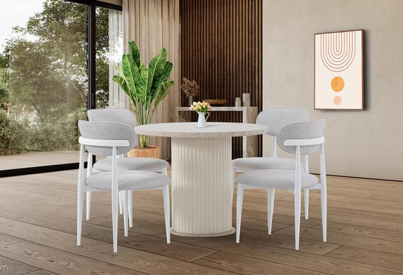 Bohem Yuvarlak Mutfak Masası Takımı (Dut)