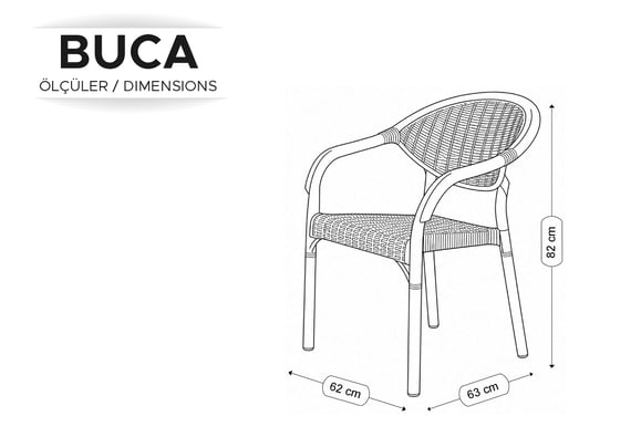 Buca Kolçaklı Sandalye (Bej)