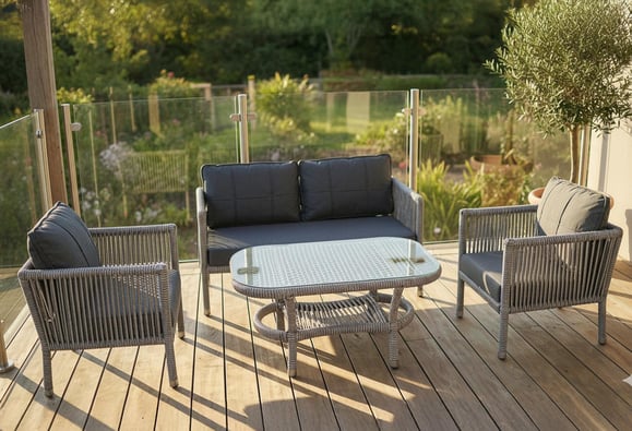 Cenova Rattan Örme Balkon Bahçe Takımı