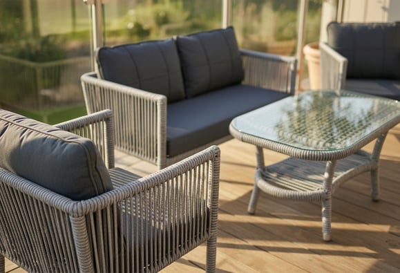 Cenova Rattan Örme Balkon Bahçe Takımı