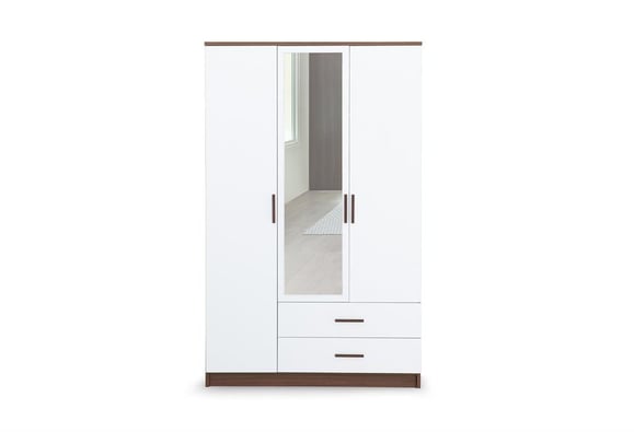 Ekoline 3 Kapaklı Çekmeceli Aynalı Dolap (Opak Beyaz)