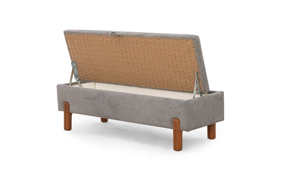 Ezel 130luk Sandıklı Bench - Açık Gri