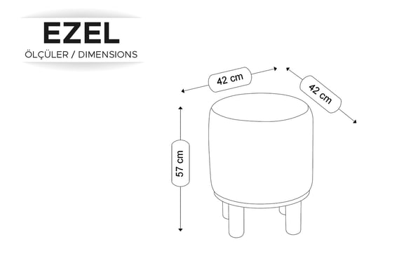 Ezel 45 Lik Puf  - Bordo