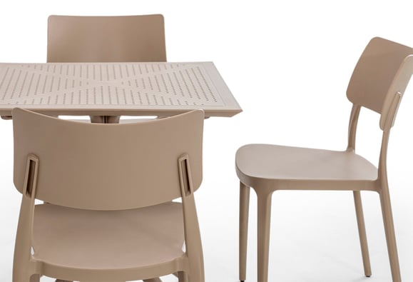 Liza 70X70 Rattan Bahçe Balkon Masa Takımı (Bej)