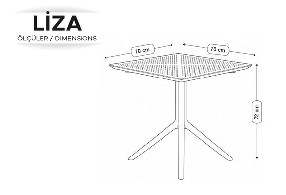 Liza 70X70 Rattan Masa (Bej)