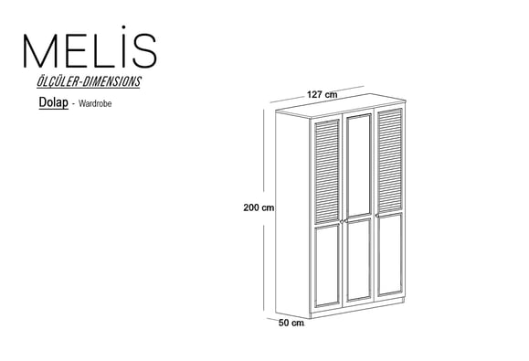 Melis 3 Kapılı Dolap