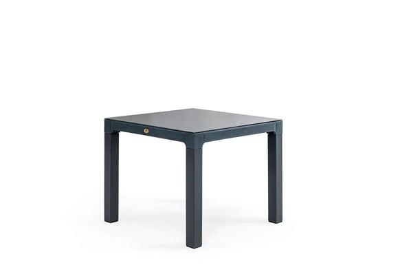 Messina 90X90 Rattan Masa Camlı (Antrasit)