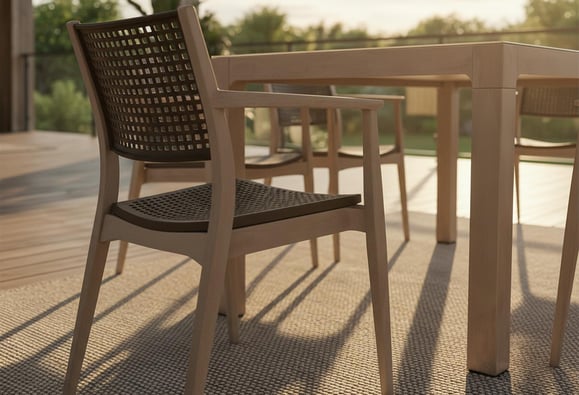 Messina Rattan Balkon Bahçe Masa Takımı (Bej)