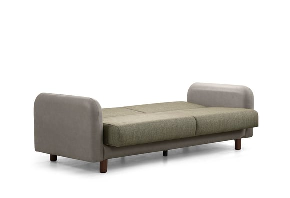 Milano Kanepe (Taş Rengi Deri-Yeşil Kumaş)