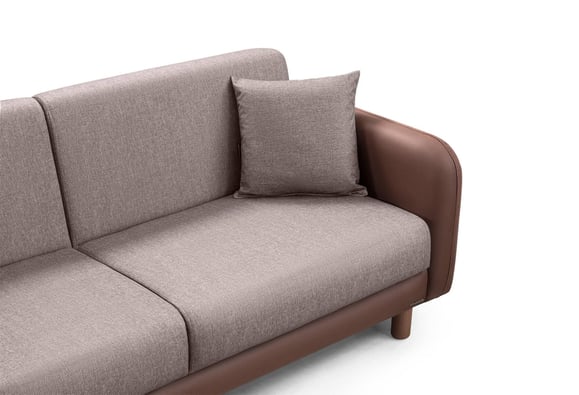 Milano Kanepe (Kahve Deri-Kahve Kumaş)