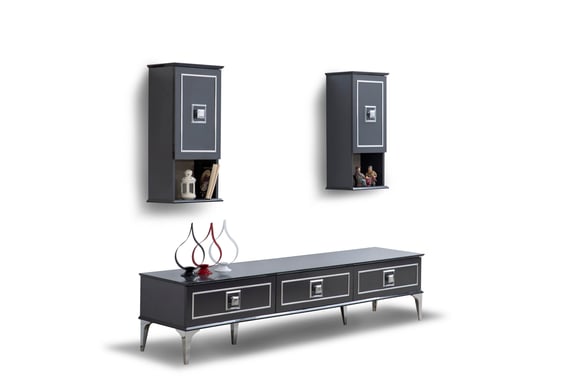 OSLO TV ÜNİTE DOLABI - (N02 / N02 - ANTRASİT) - Gündoğdu Mobilya