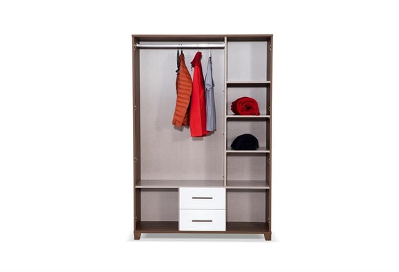 Pratik 3 Kapılı 137lik Dolap (Opak Beyaz)