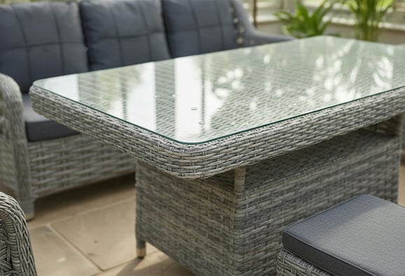 Roma Rattan Örme Balkon Bahçe Takımı (Gri)