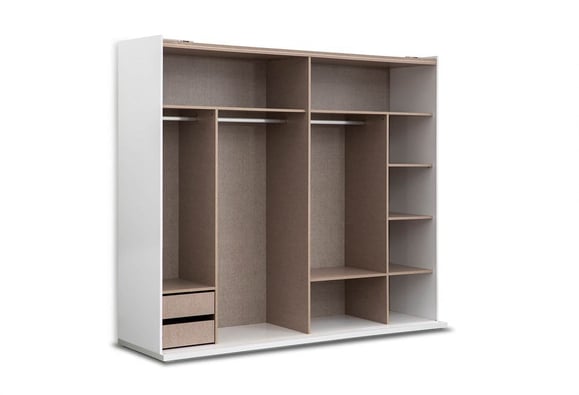 Sementa Sürgülü Yatak Odası Takımı (Gri Çıtalı)