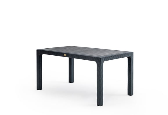 Sidney 90x150 Rattan Masa Camsız (Antrasit)
