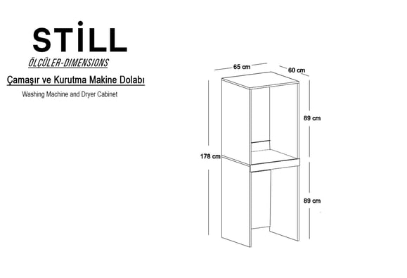 Still Çamaşır Ve Kurutma Makinesi Dolabı