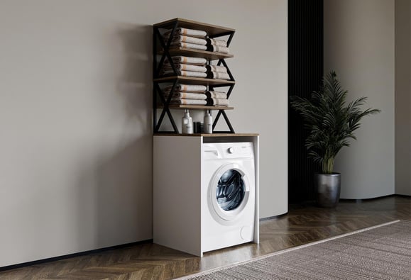 Still Raflı Çamaşır Makinesi Dolabı