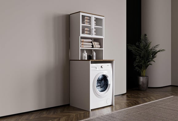Still Raflı Kapaklı Çamaşır Makinesi Dolabı