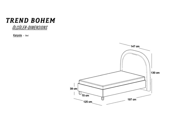 Trend Bohem 120lik Karyola Seti
