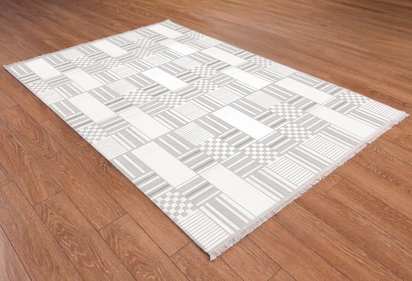 Lotus Halı 150X230 - Krem/Gri (LT536) 
