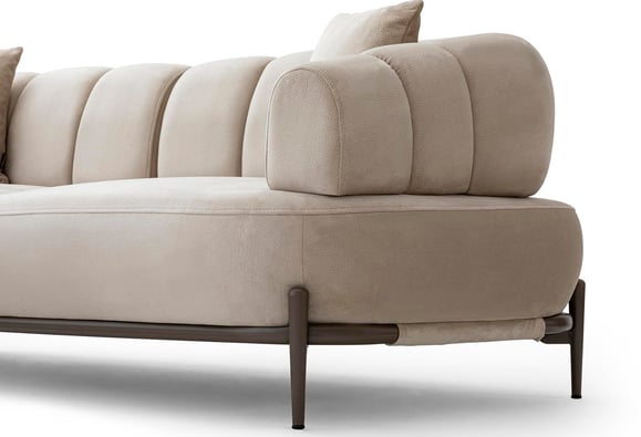 Zeugma Üçlü -Bej / Gri Metal Ayak