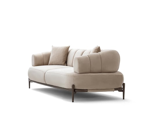 Zeugma Üçlü -Bej / Gri Metal Ayak