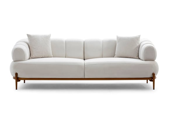 Zeugma Üçlü - Krem/Ceviz Ayak