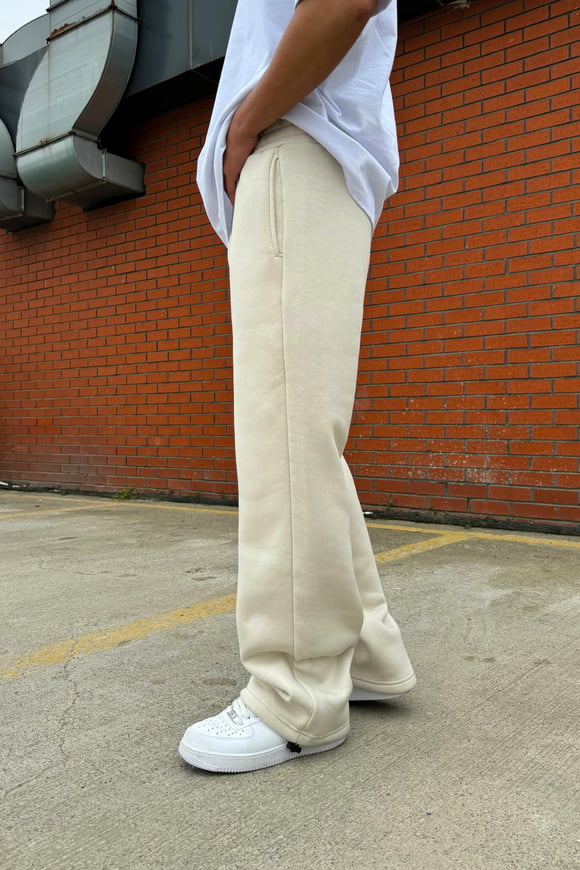Ayarlanabilir Paça Basic Baggy Eşofman Altı Bej